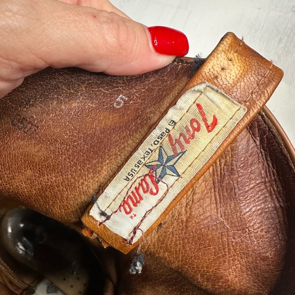 Tony Lama Vintage Ostrich Leather Western Boots Mens 9 D Brown USA - Picture 10 of 16